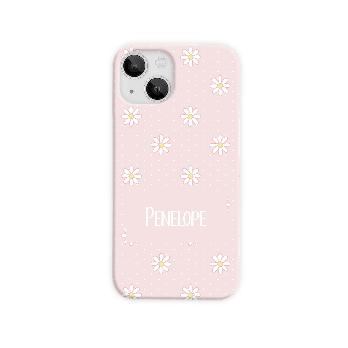 Pink Daisy Dot Slim Personalised Phone Case