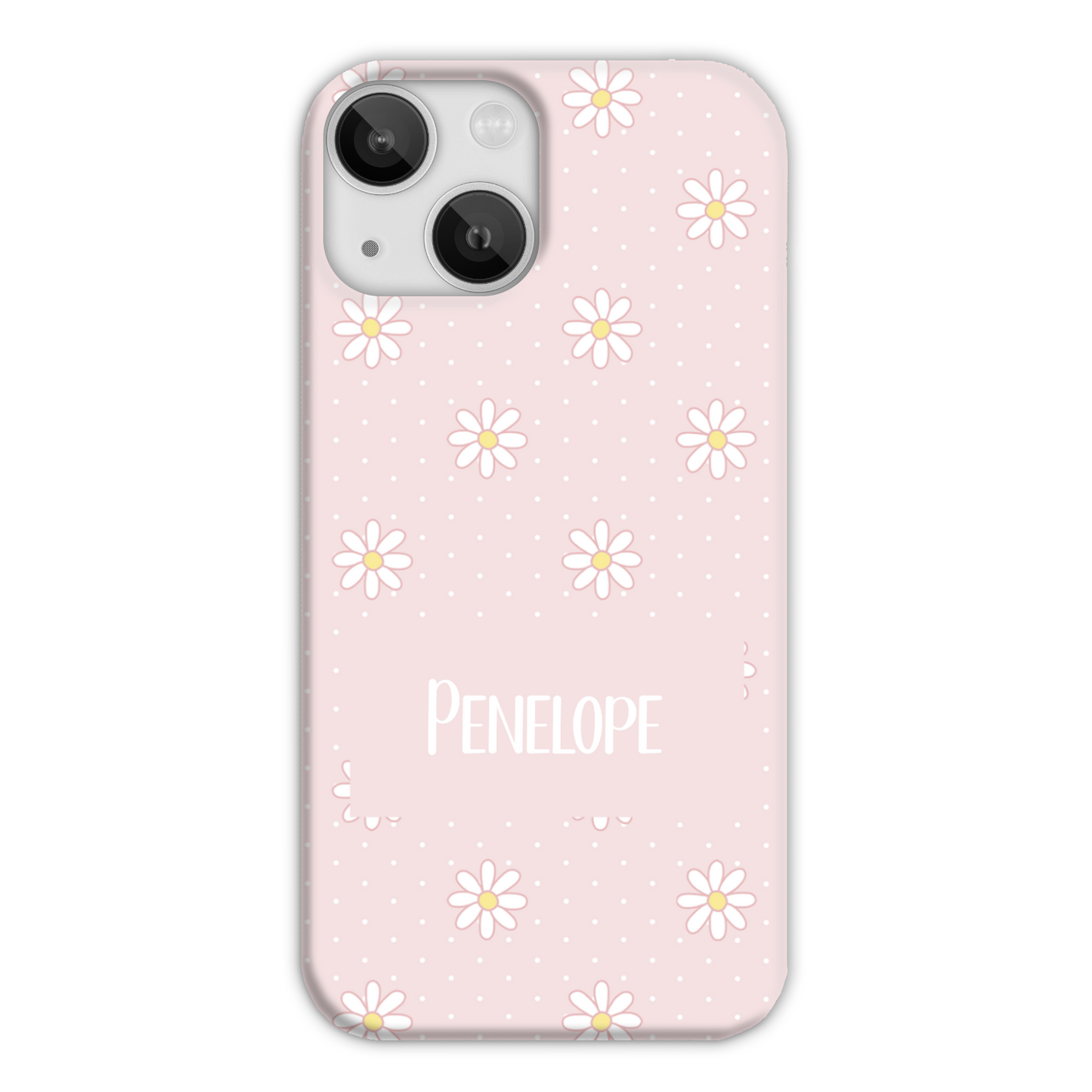 Pink Daisy Dot Slim Personalised Phone Case