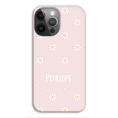 Pink Daisy Dot Slim Personalised Phone Case