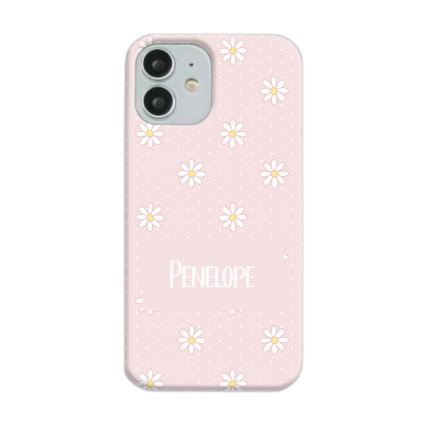 Pink Daisy Dot Slim Personalised Phone Case