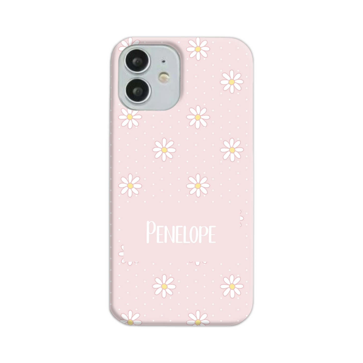 Pink Daisy Dot Slim Personalised Phone Case