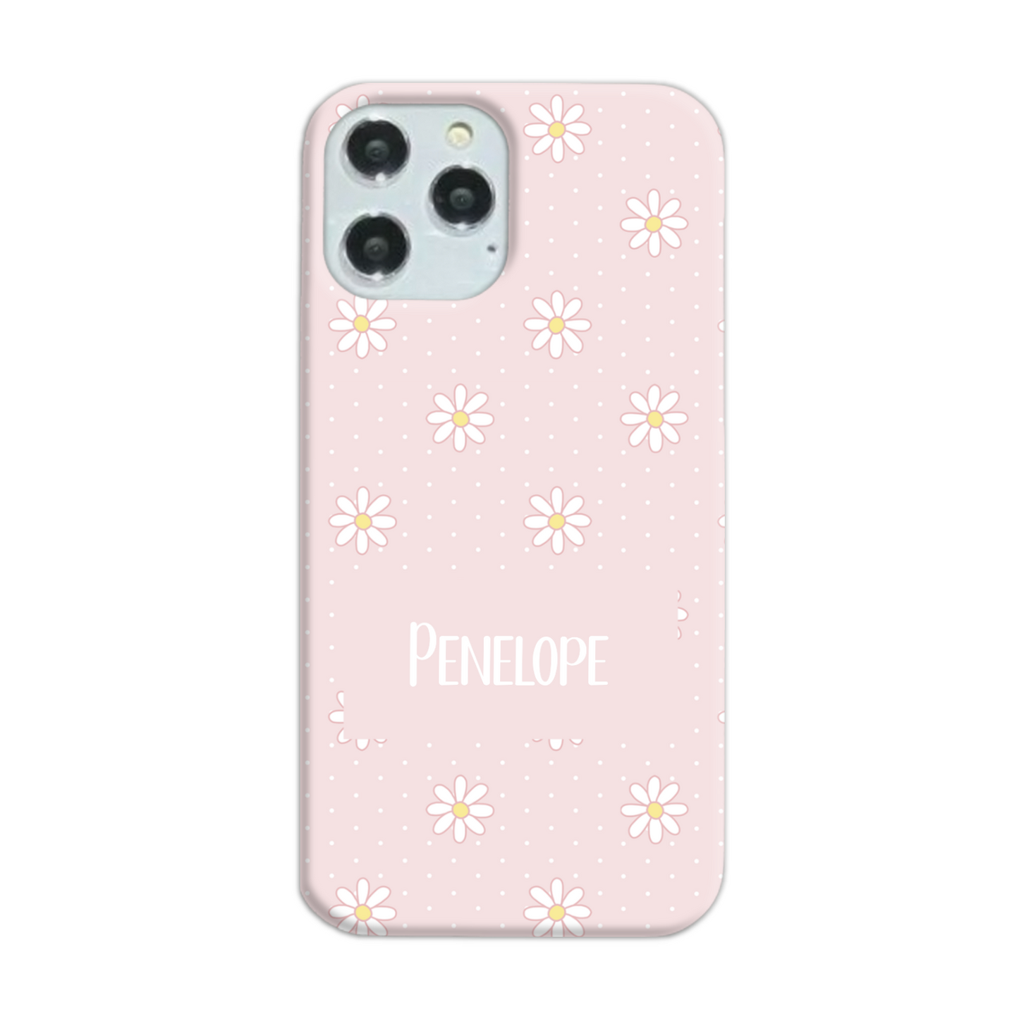 Pink Daisy Dot Slim Personalised Phone Case