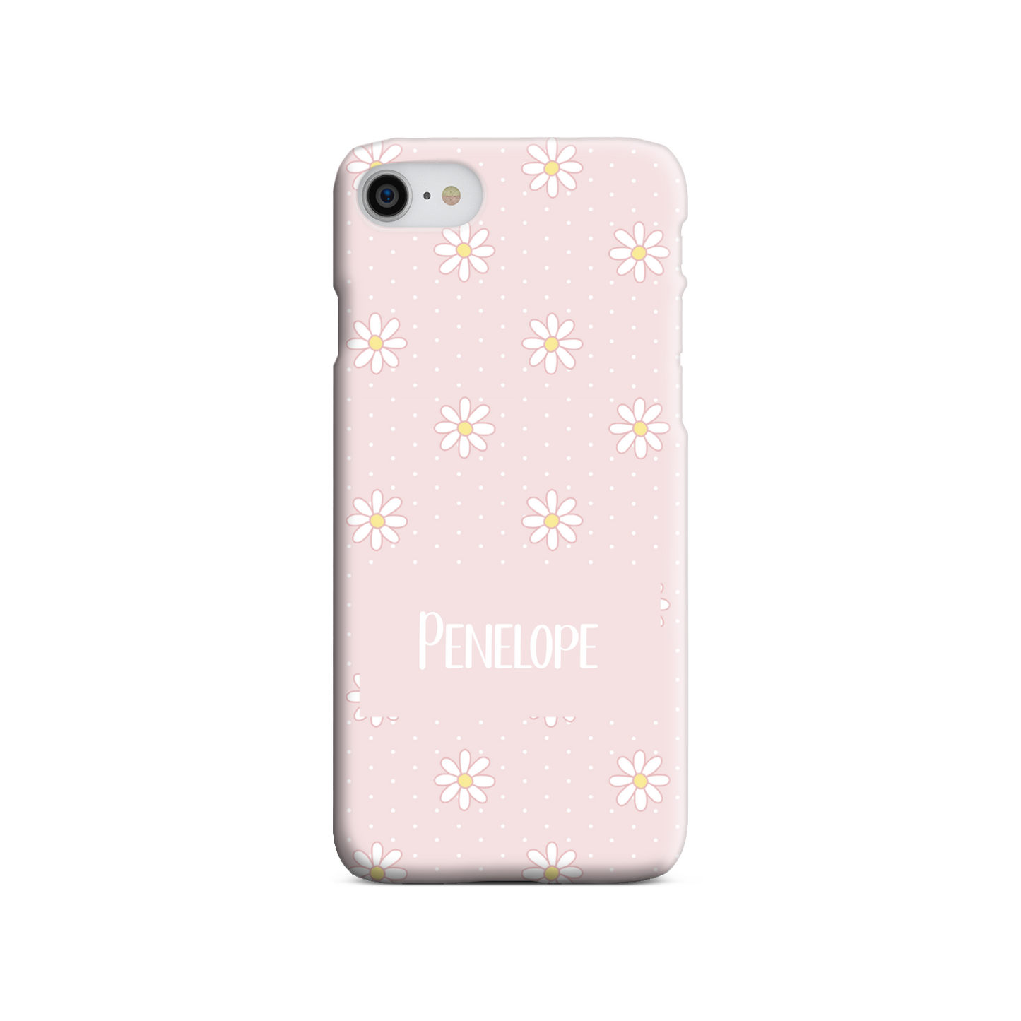 Pink Daisy Dot Slim Personalised Phone Case