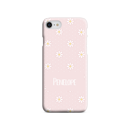 Pink Daisy Dot Slim Personalised Phone Case