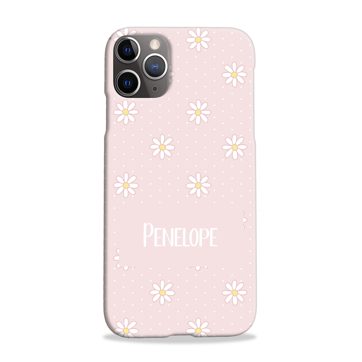 Pink Daisy Dot Slim Personalised Phone Case