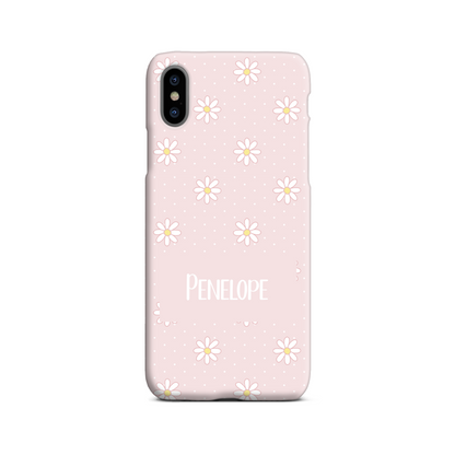 Pink Daisy Dot Slim Personalised Phone Case