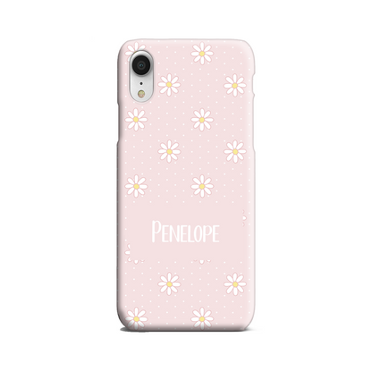 Pink Daisy Dot Slim Personalised Phone Case