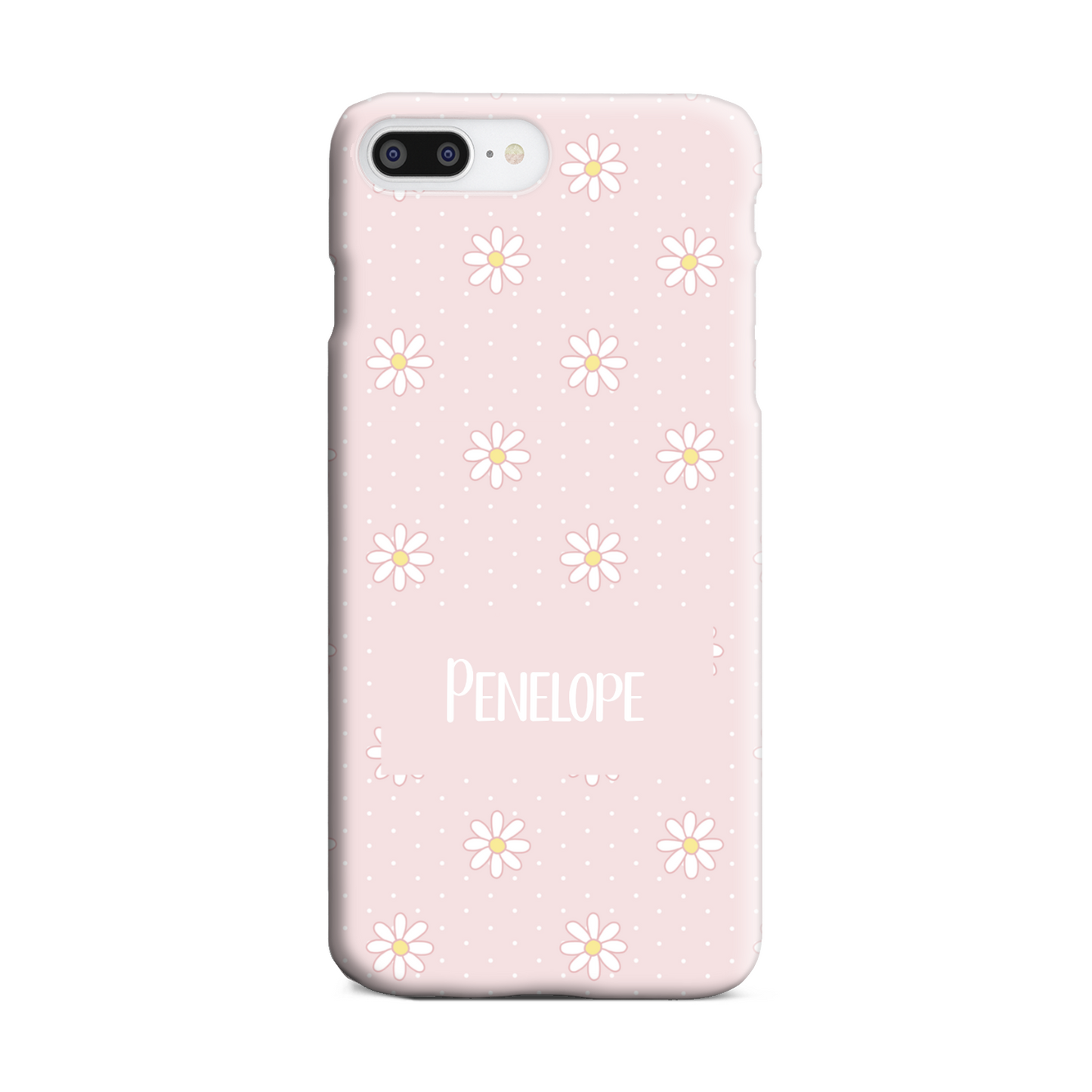 Pink Daisy Dot Slim Personalised Phone Case