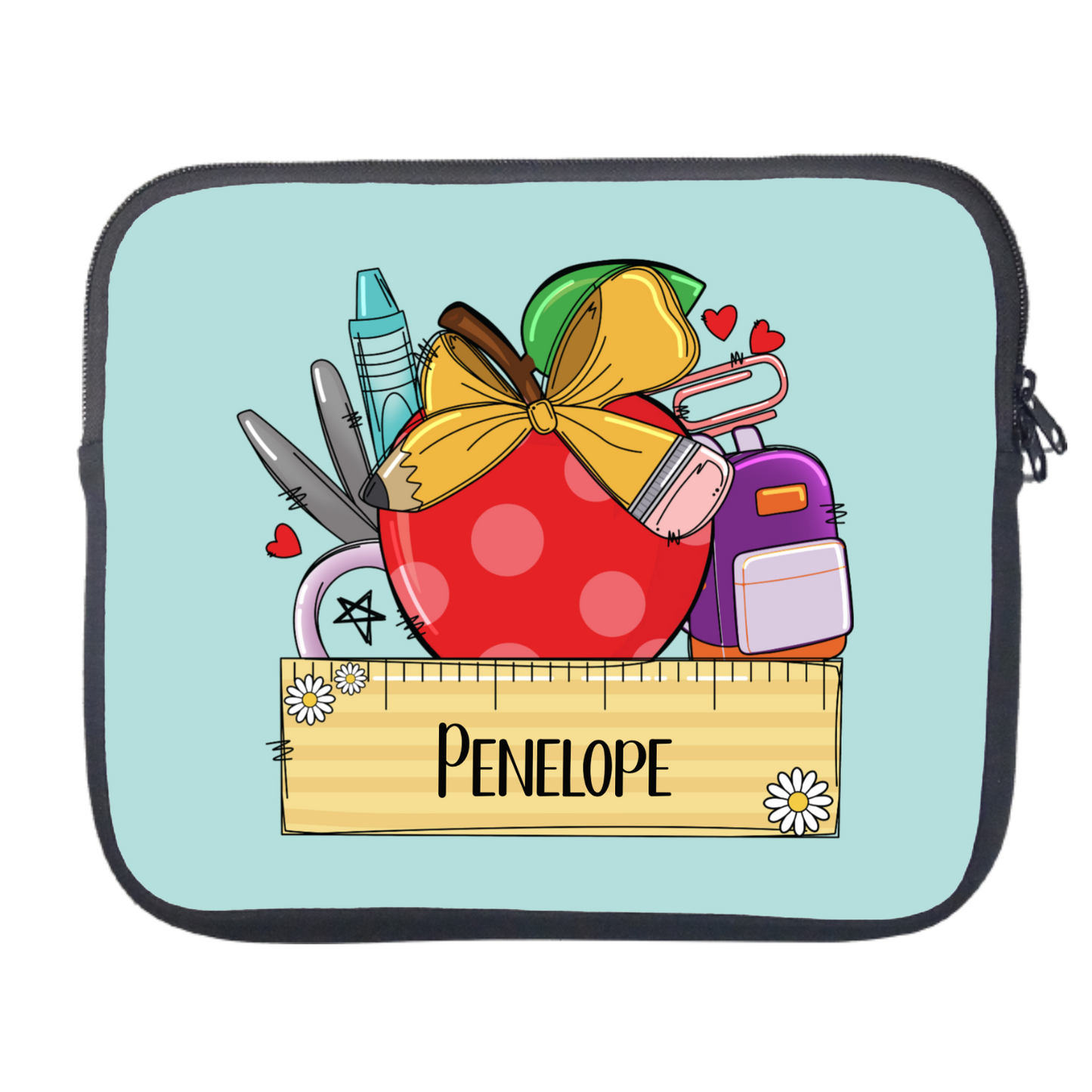 Stationery Themed Personalised Laptop Sleeve Case