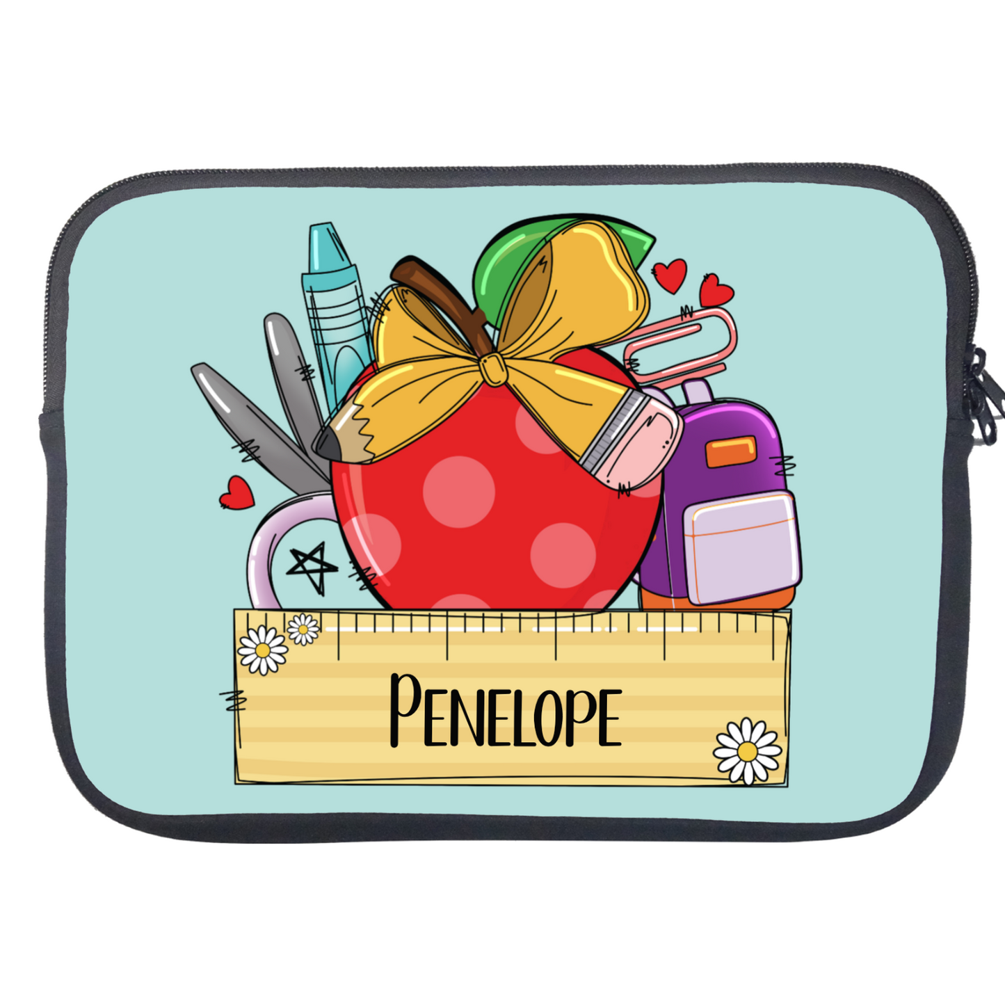 Stationery Themed Personalised Laptop Sleeve Case