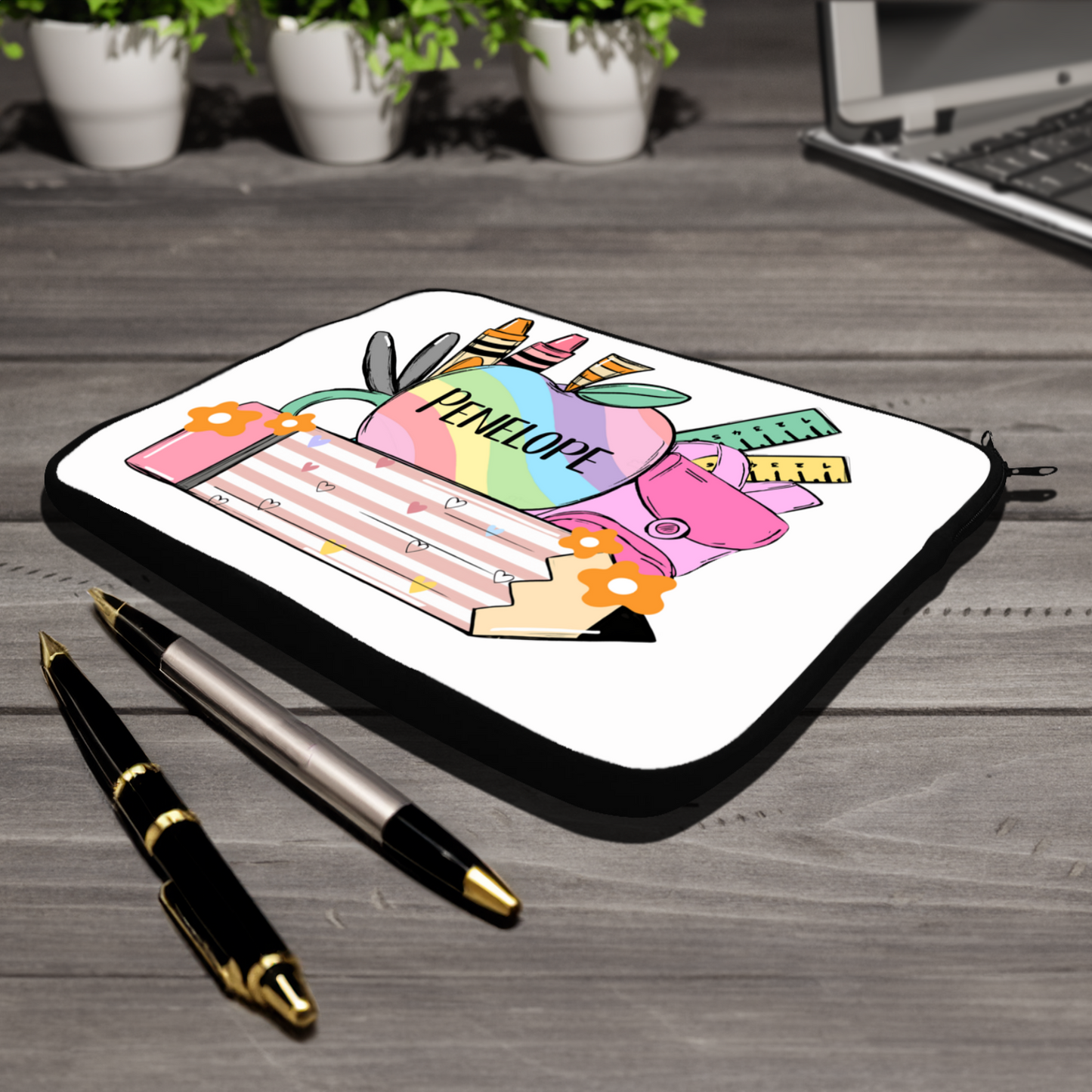 Rainbow Apple Personalised Laptop Sleeve Case