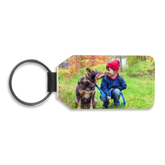 Personalised Photo Faux Leather Keyring