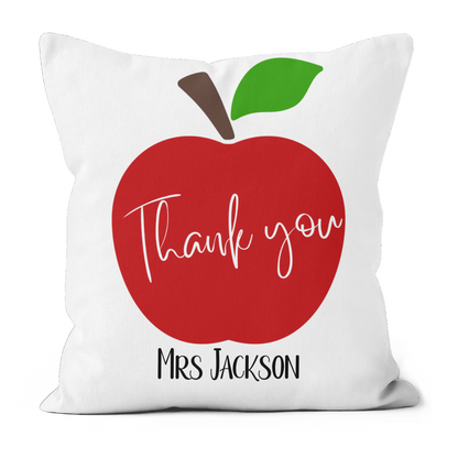 Personalised Apple Design Thank You Cushion