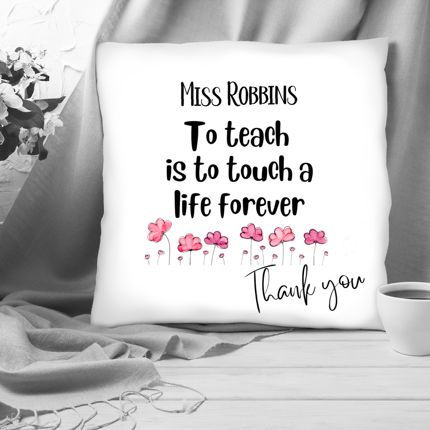 Personalised Thank You Teacher Cushion