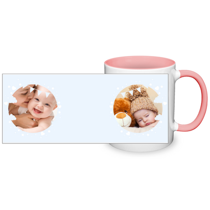 Personalised Cloud And Bunting Blue Photo 11oz Mug
