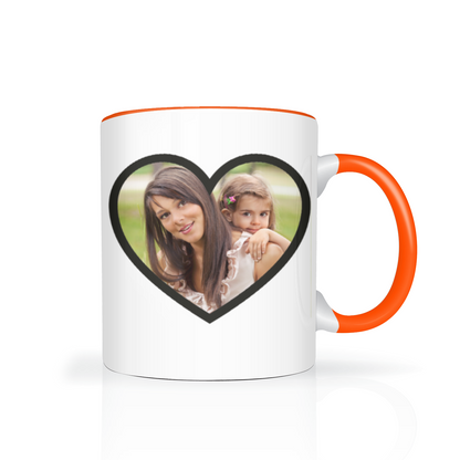 Personalised Heart Photo 11oz Mug