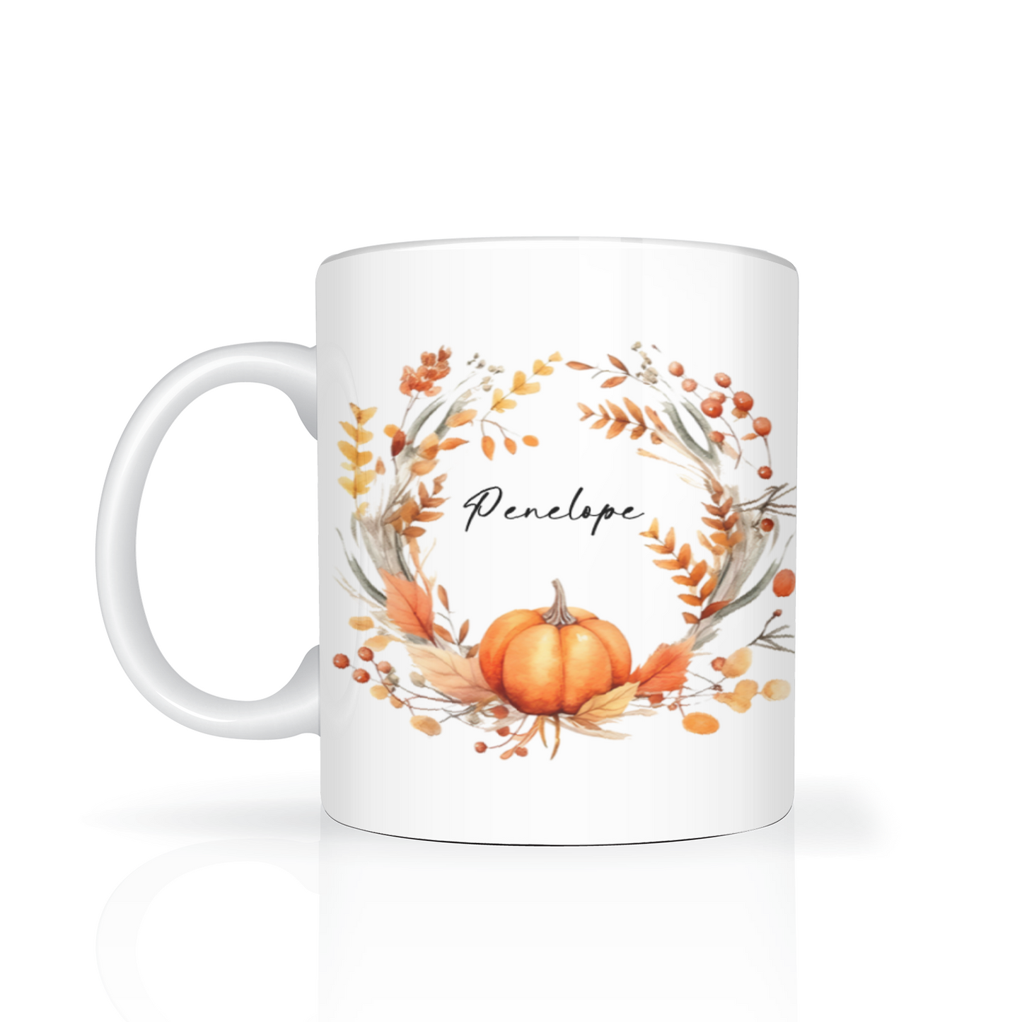 Personalised Autumn Wreath 11oz Mug