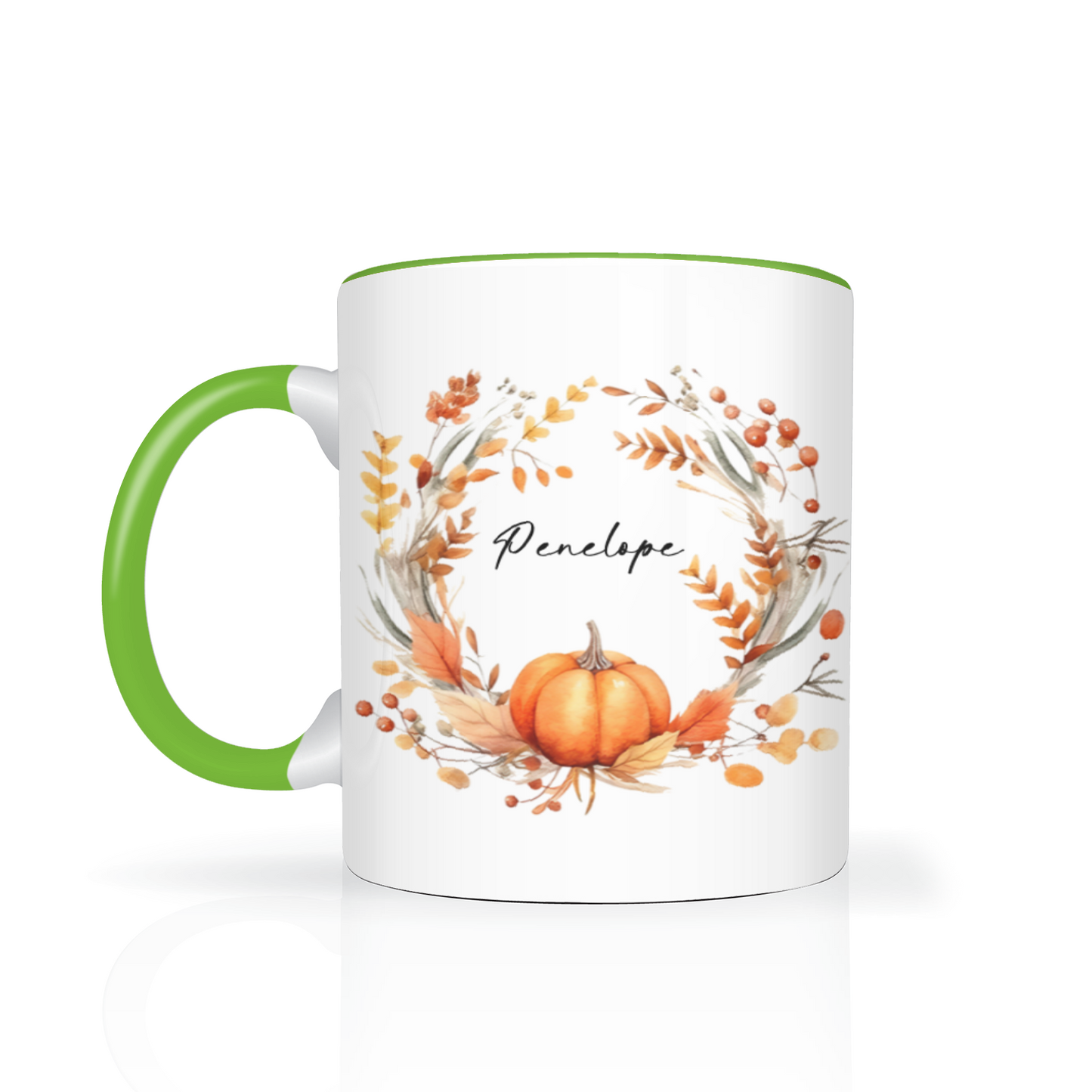 Personalised Autumn Wreath 11oz Mug