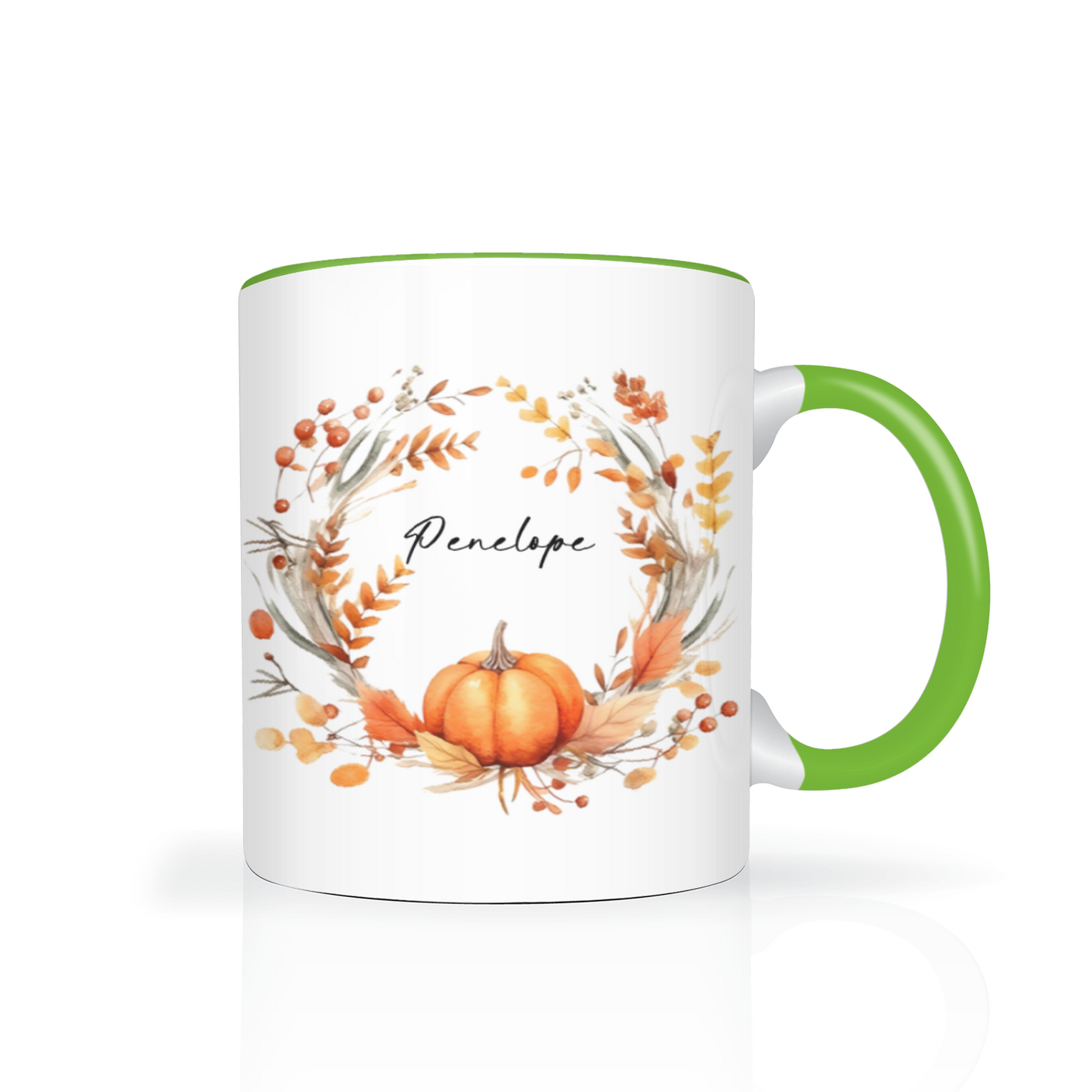 Personalised Autumn Wreath 11oz Mug
