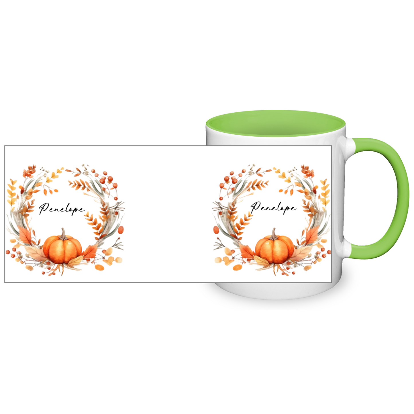 Personalised Autumn Wreath 11oz Mug