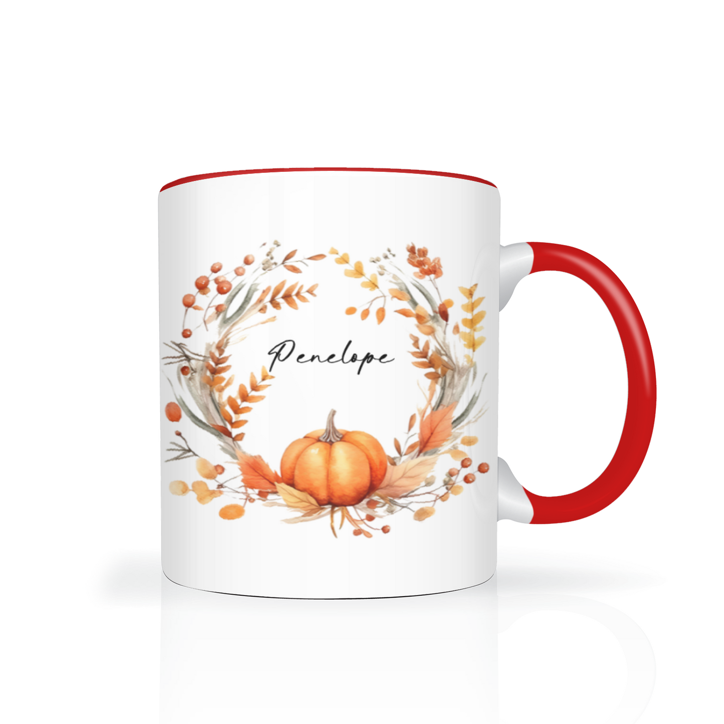 Personalised Autumn Wreath 11oz Mug