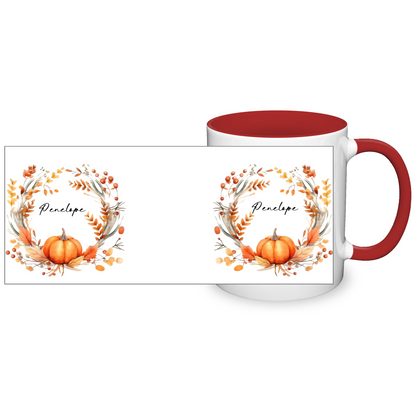 Personalised Autumn Wreath 11oz Mug