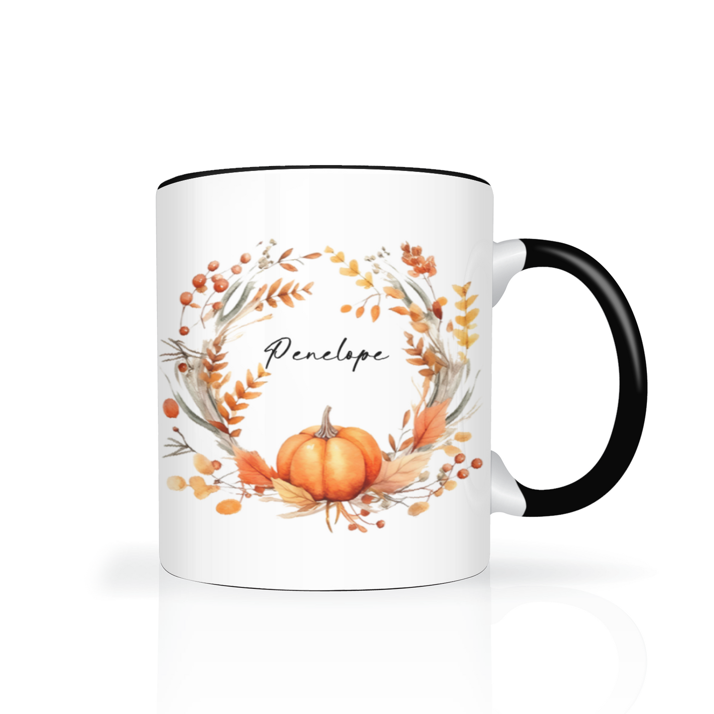 Personalised Autumn Wreath 11oz Mug