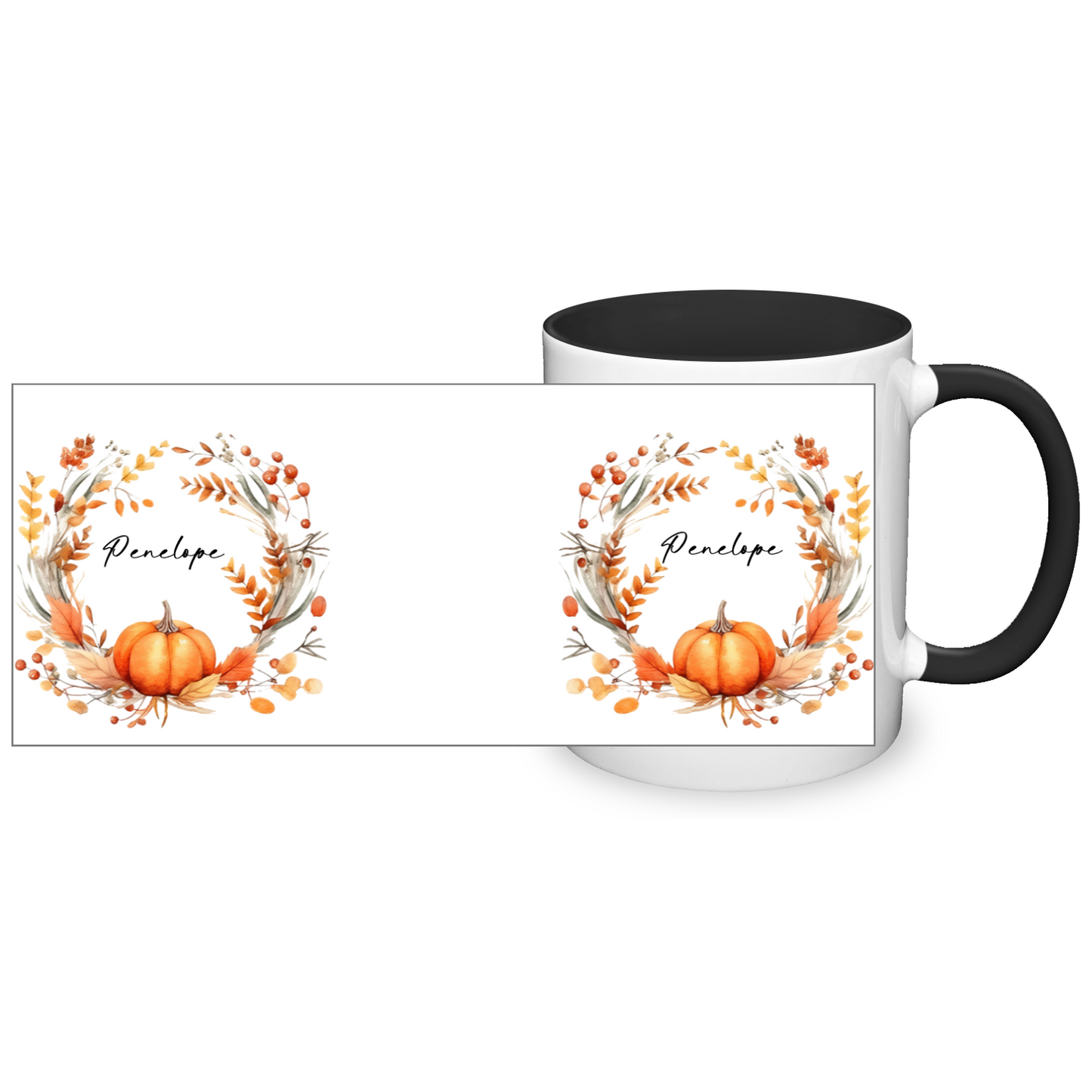 Personalised Autumn Wreath 11oz Mug
