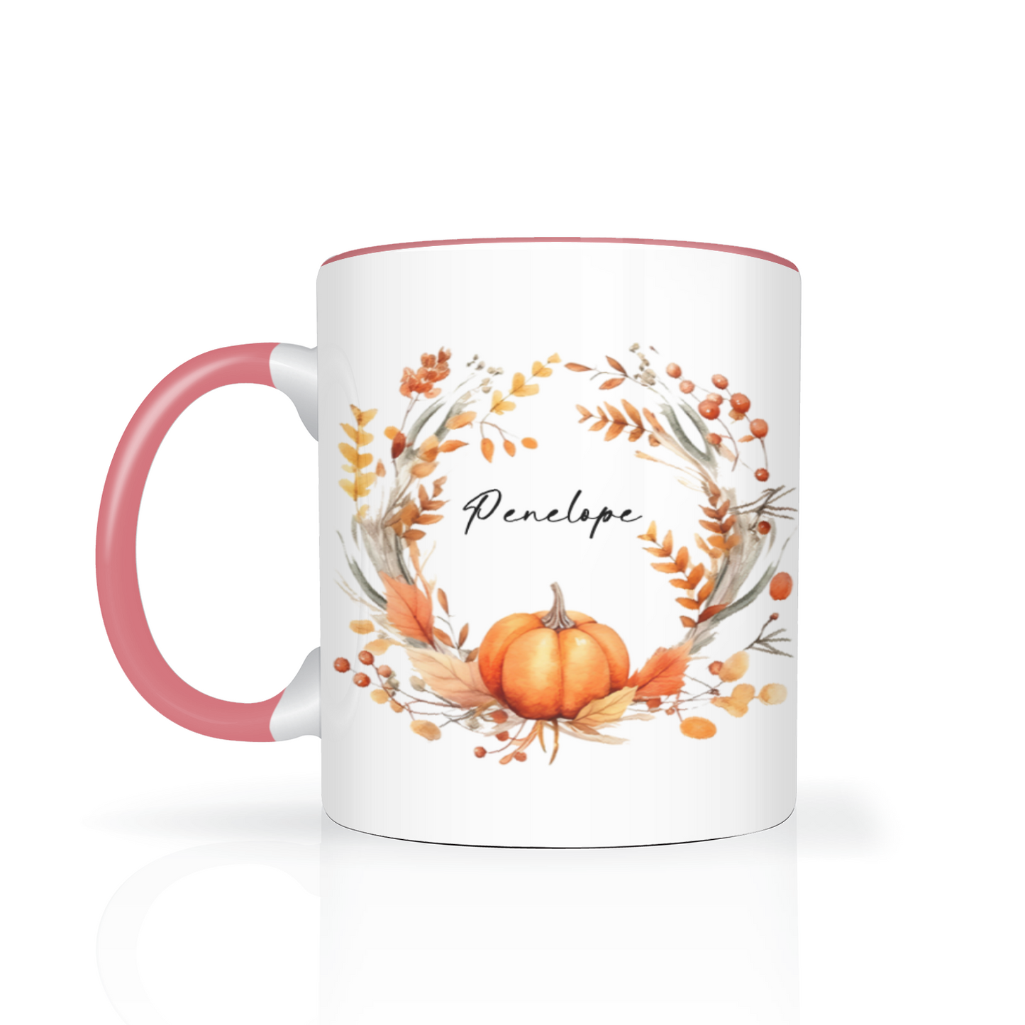 Personalised Autumn Wreath 11oz Mug