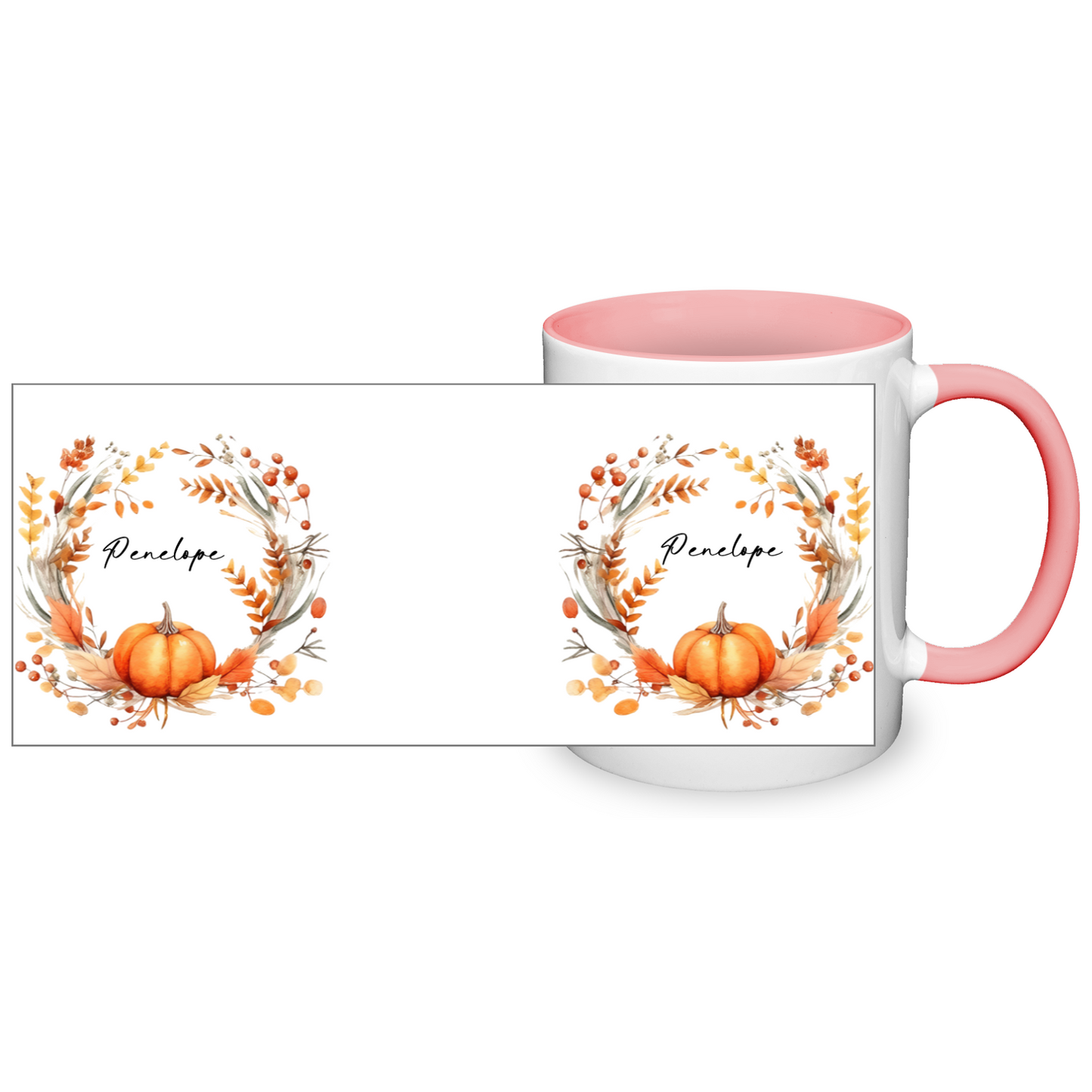 Personalised Autumn Wreath 11oz Mug