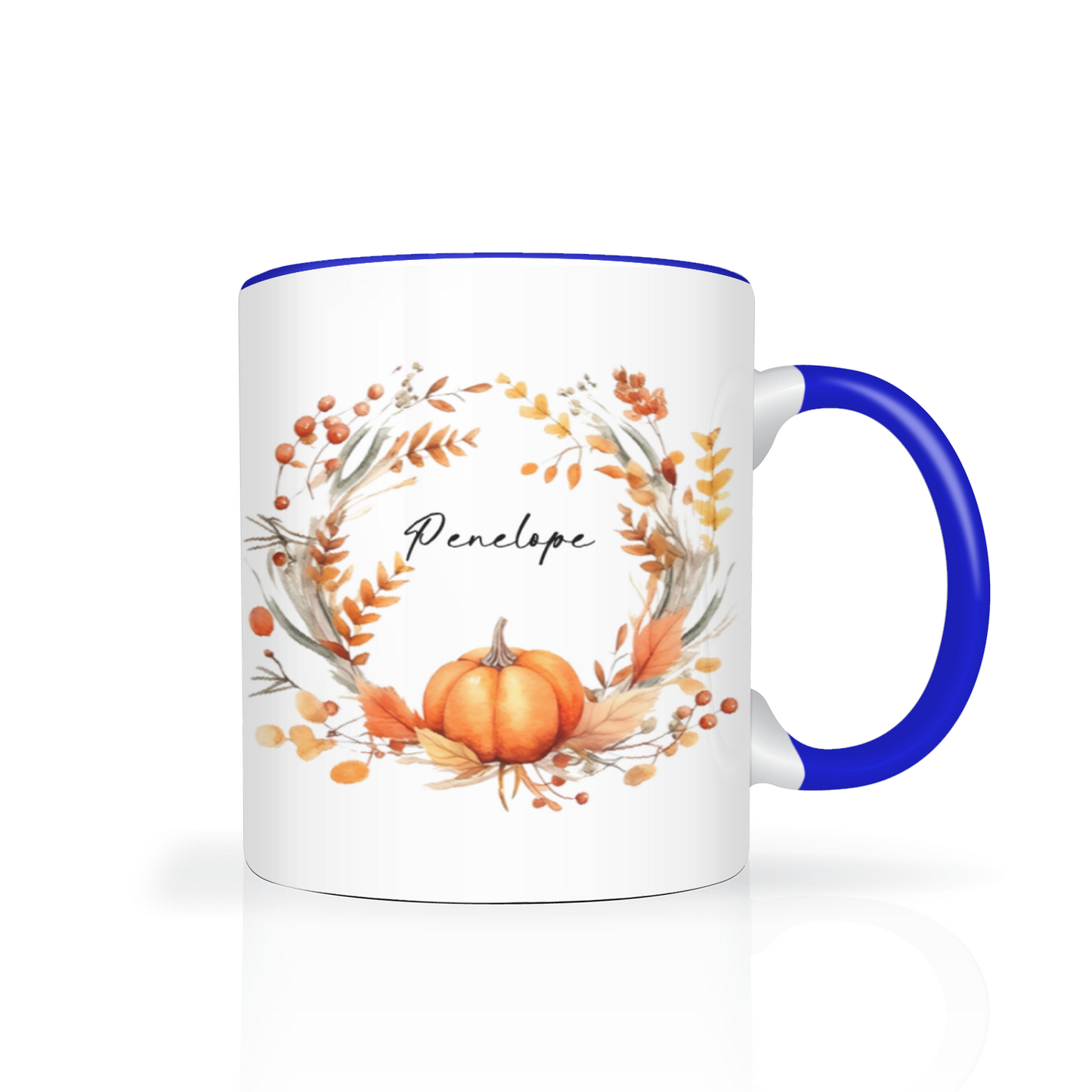 Personalised Autumn Wreath 11oz Mug