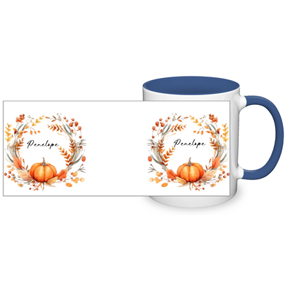 Personalised Autumn Wreath 11oz Mug