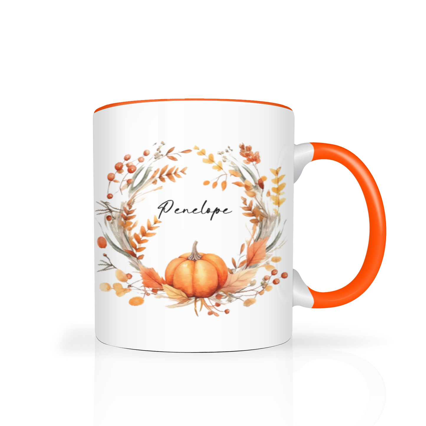 Personalised Autumn Wreath 11oz Mug