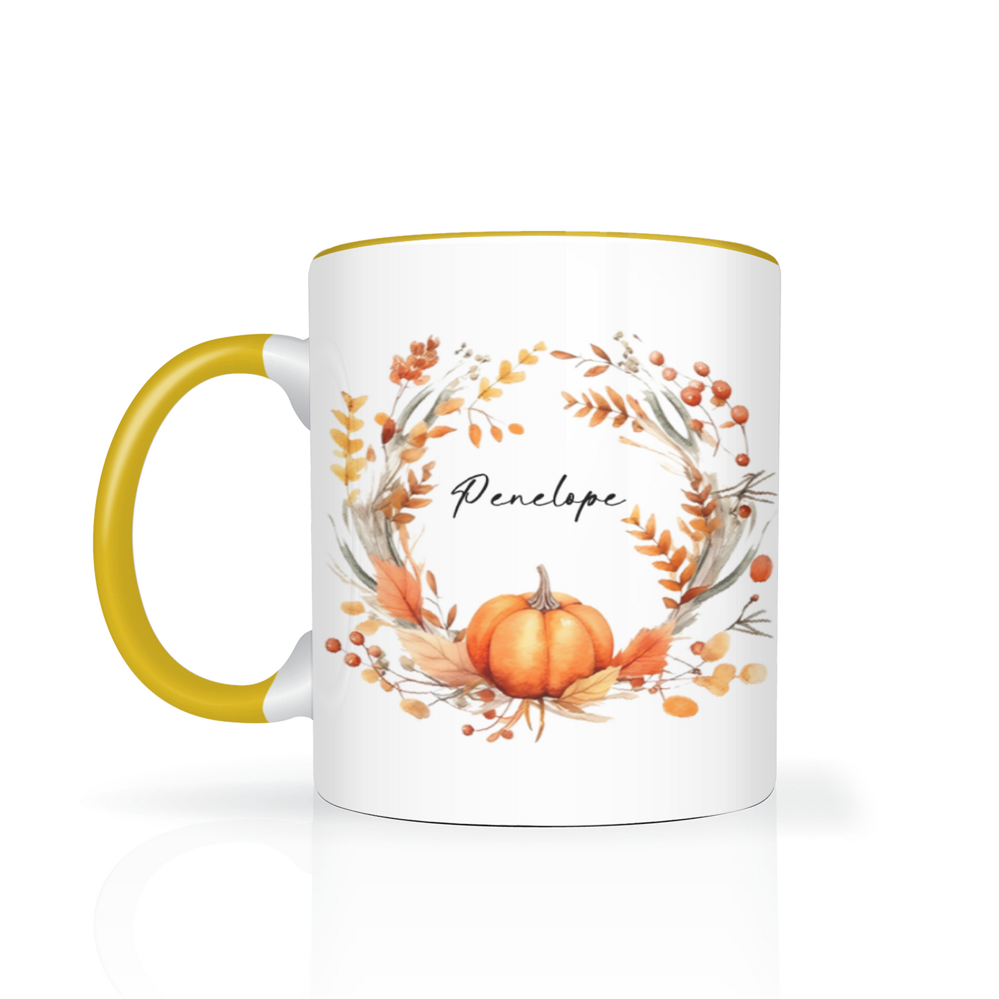 Personalised Autumn Wreath 11oz Mug
