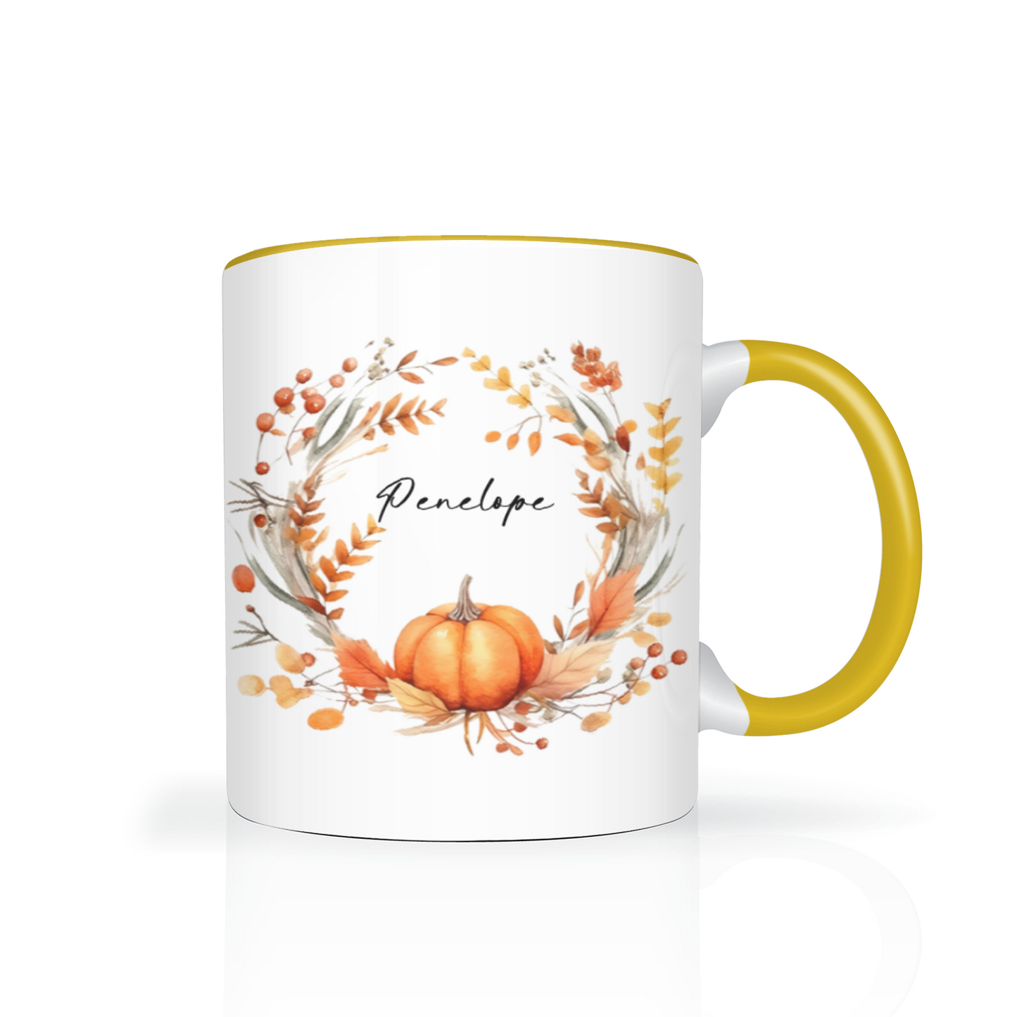 Personalised Autumn Wreath 11oz Mug