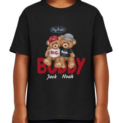 Personalised Character Bear Brothers Kids T-shirt