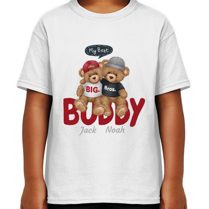 Personalised Character Bear Brothers Kids T-shirt