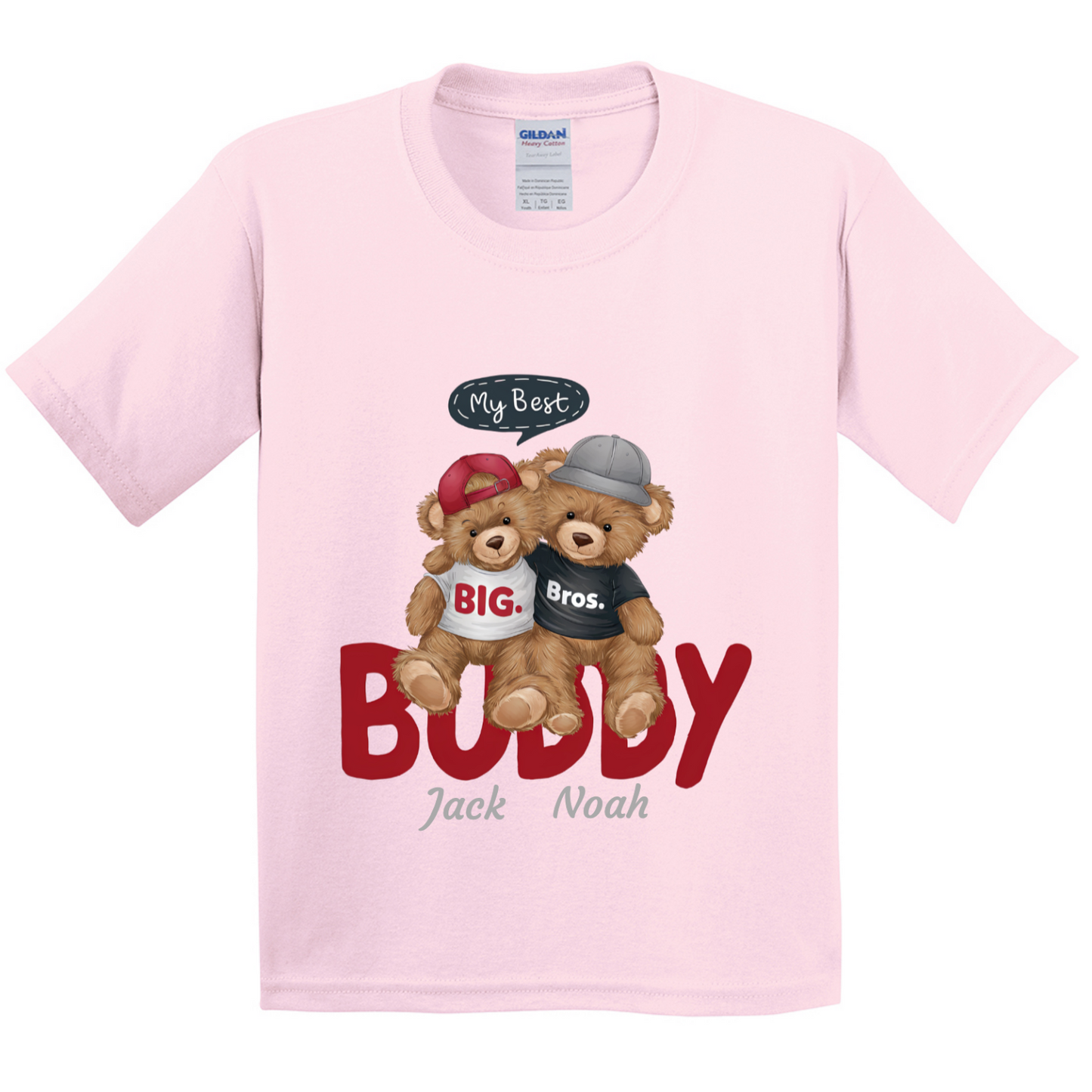 Personalised Character Bear Brothers Kids T-shirt