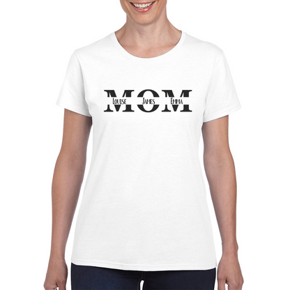 Personalised Names Mom Ladies T-shirt