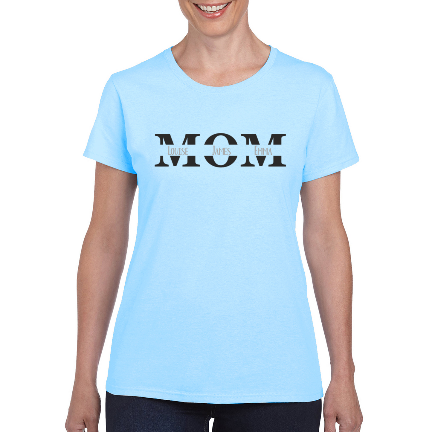 Personalised Names Mom Ladies T-shirt