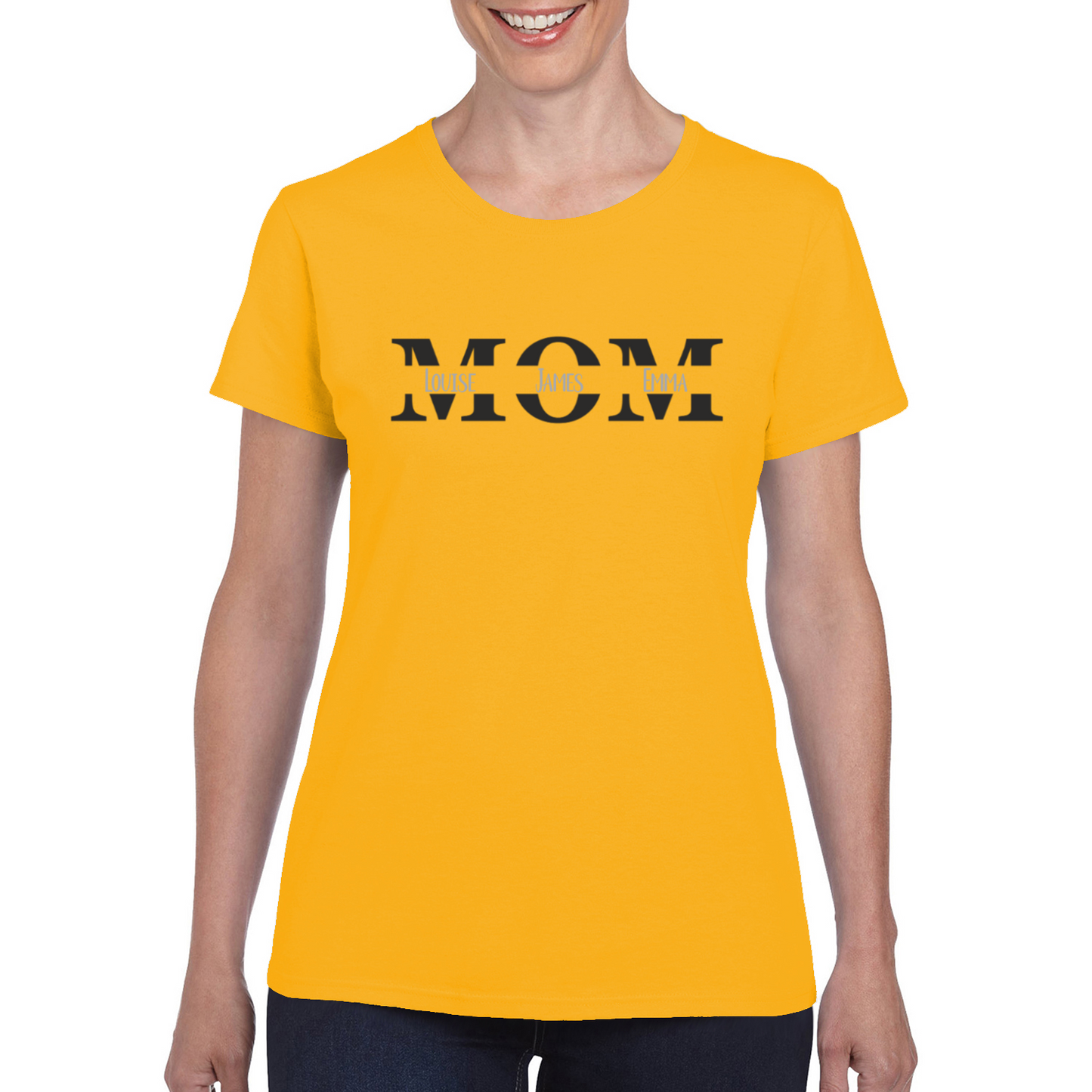 Personalised Names Mom Ladies T-shirt