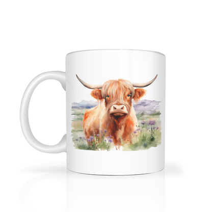 Personalised Highland Cow Design 11oz Mug