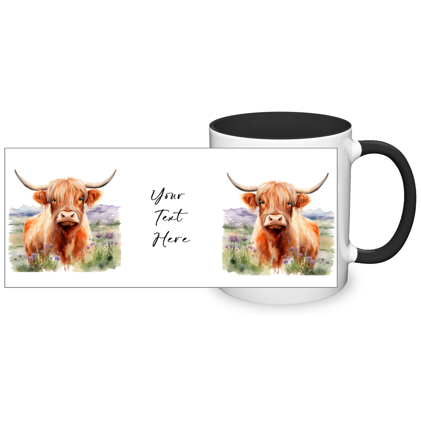 Personalised Highland Cow Design 11oz Mug