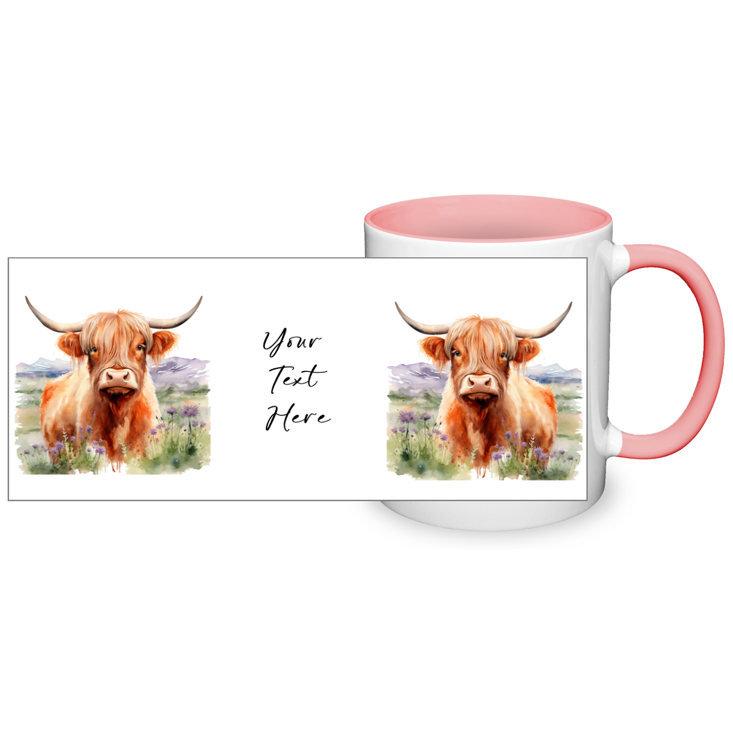 Personalised Highland Cow Design 11oz Mug