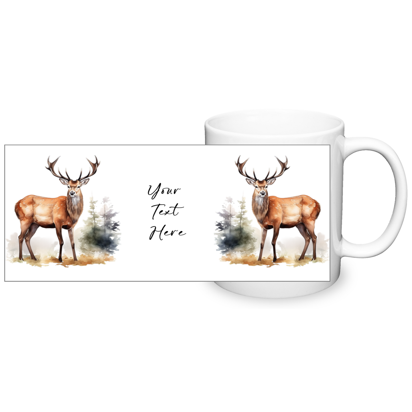 Personalised Stag Design 11oz Mug