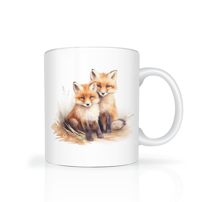 Personalised Foxes Design 11oz Mug