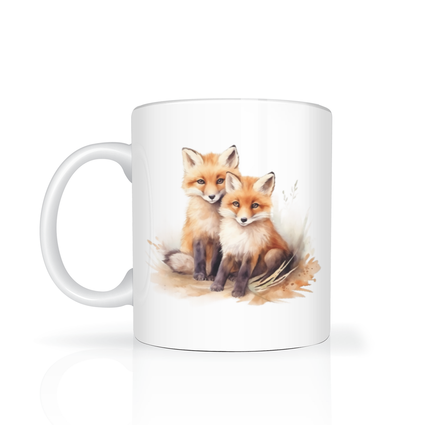 Personalised Foxes Design 11oz Mug