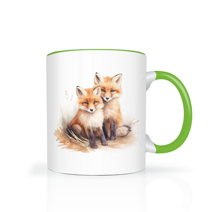 Personalised Foxes Design 11oz Mug