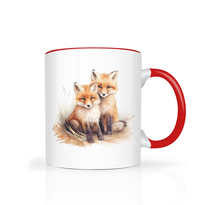 Personalised Foxes Design 11oz Mug