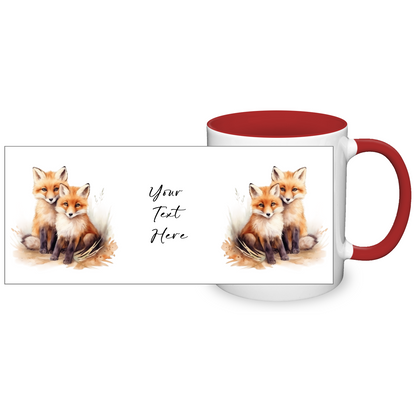 Personalised Foxes Design 11oz Mug